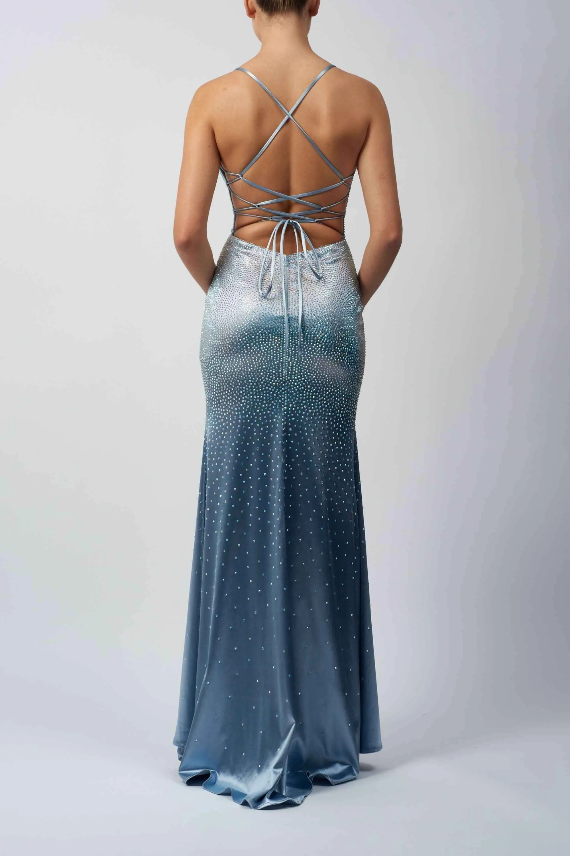 Satin Backless Evening Dress - Berry MC11327 Mascara sold by Cargo product image thumbnail 2