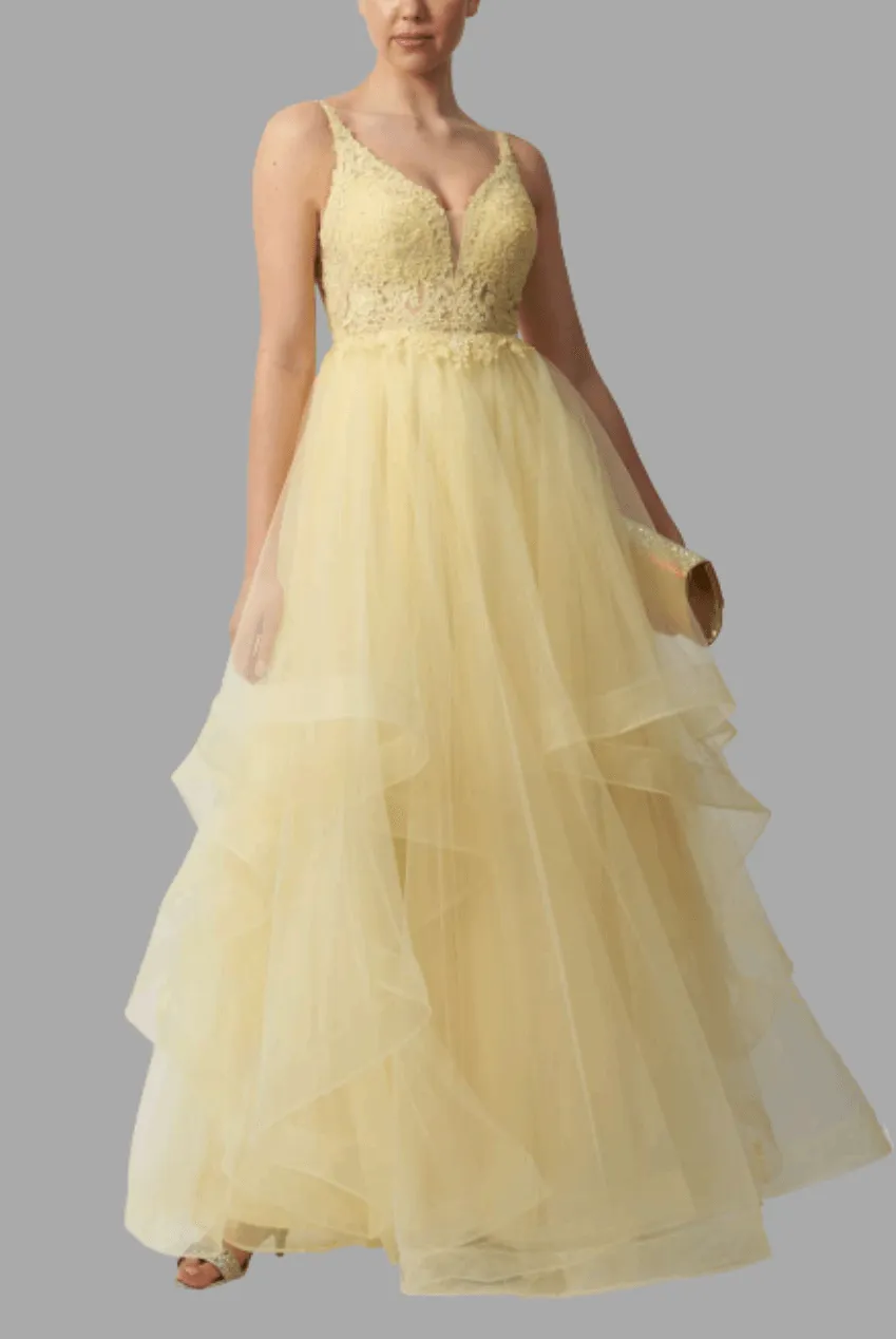 Mascara MC12515 DOUBLE TULLE Blue Gown sold by Cargo