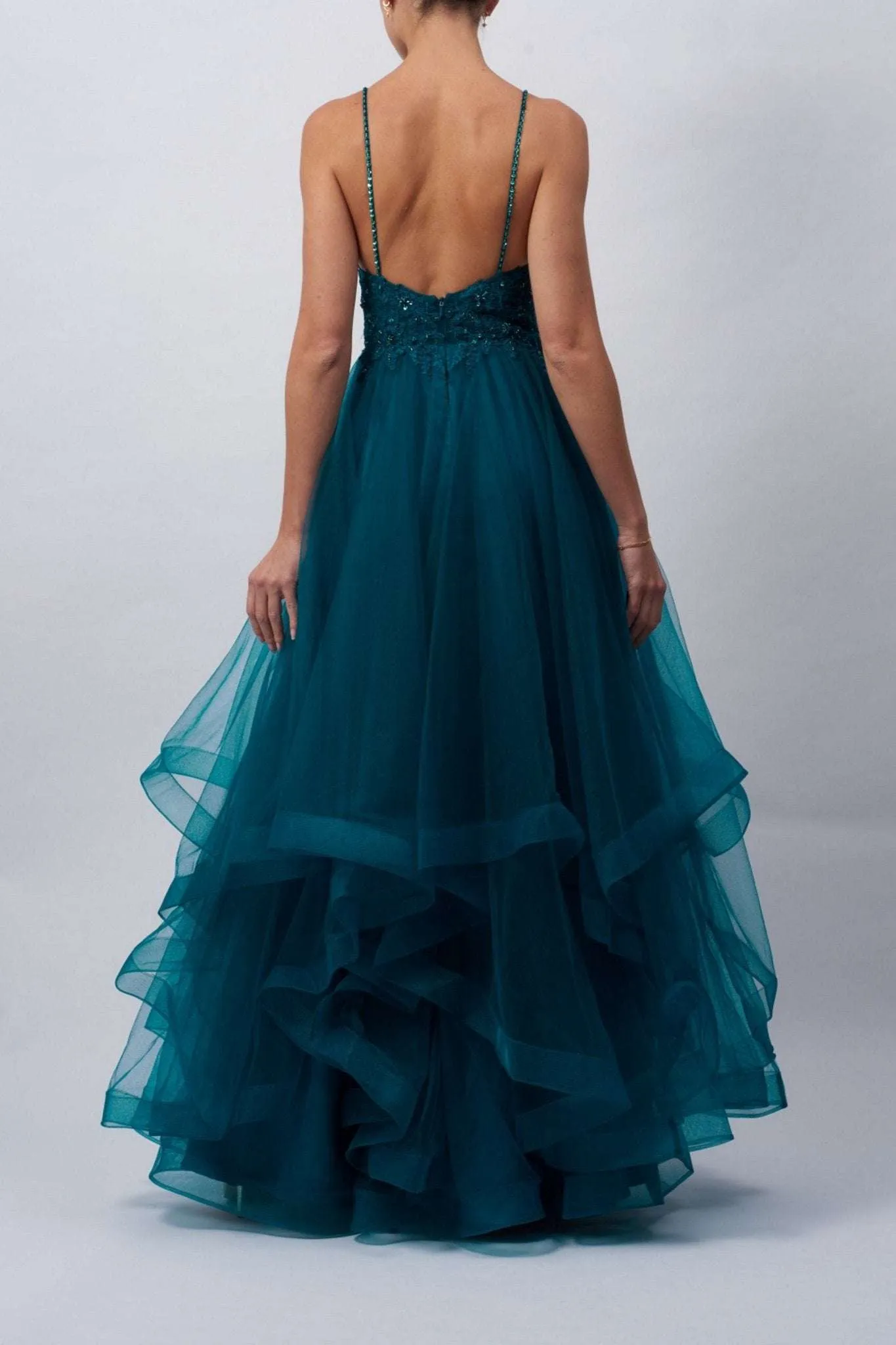 Petrol Tiered Tulle Prom Dress MC110117 sold by Cargo product image thumbnail 2