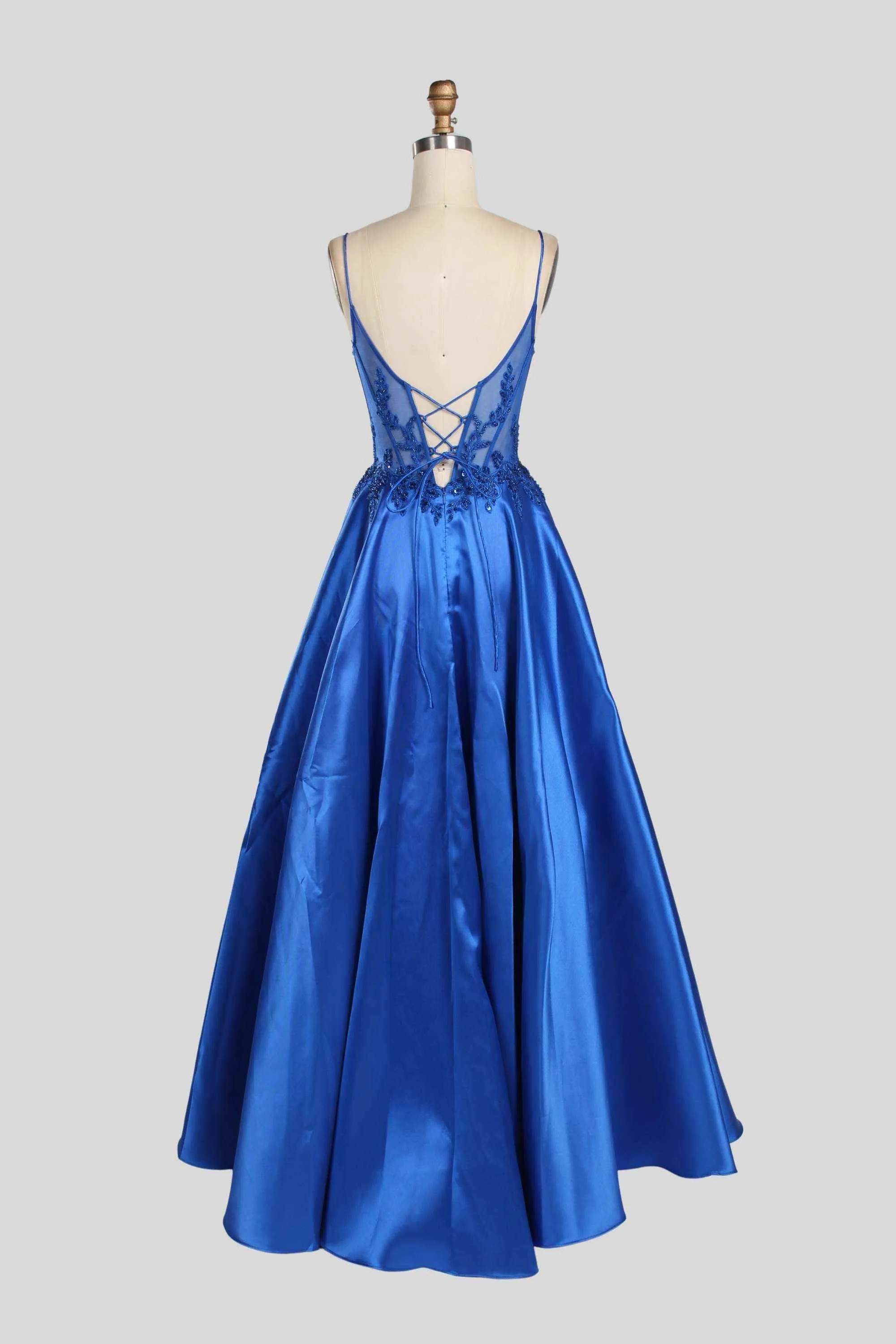 Portia Royal Blue Satin Ballgown by Jessica Stuart sold by Cargo product image thumbnail 3