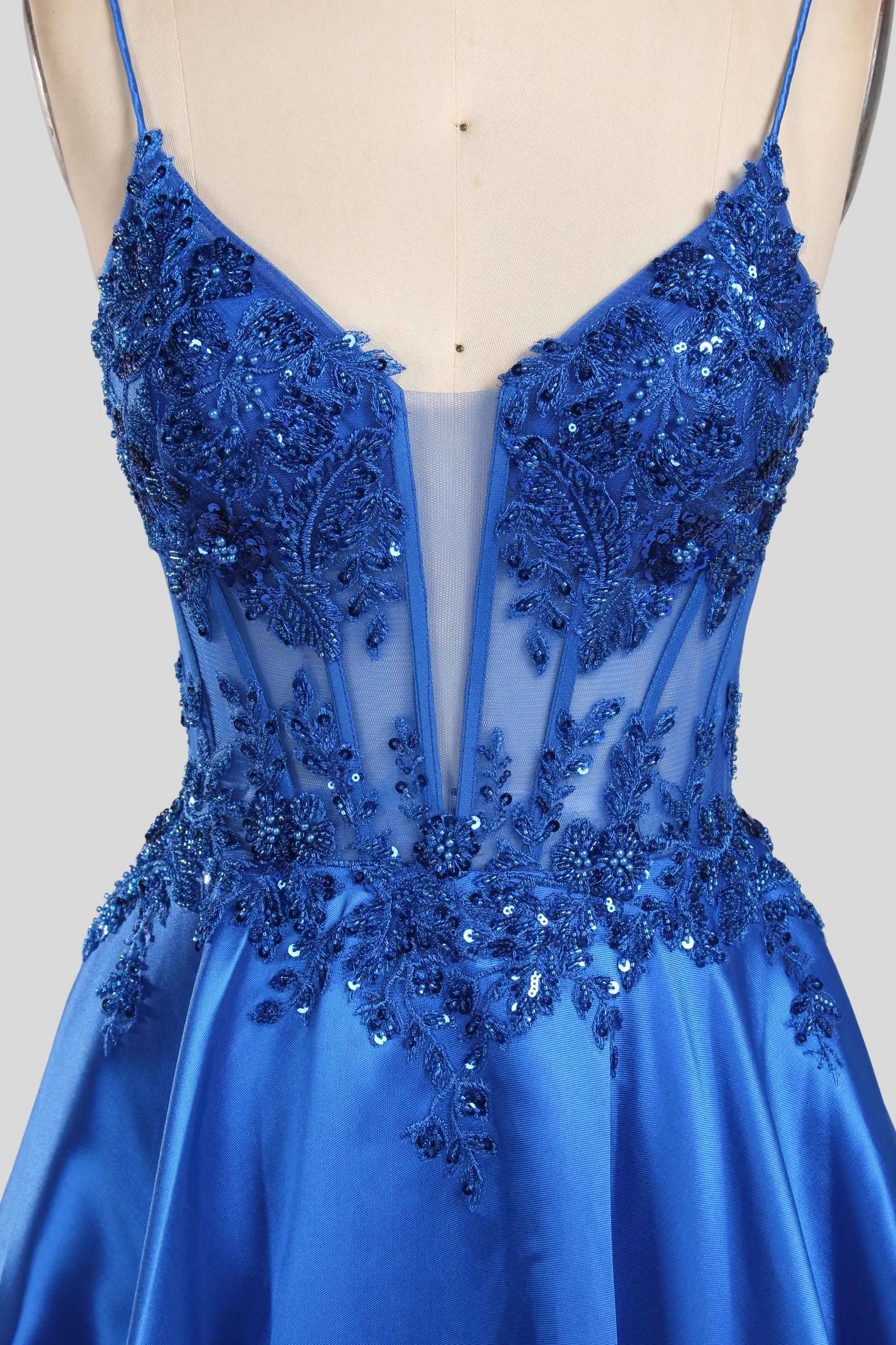 Portia Royal Blue Satin Ballgown by Jessica Stuart sold by Cargo product image thumbnail 2