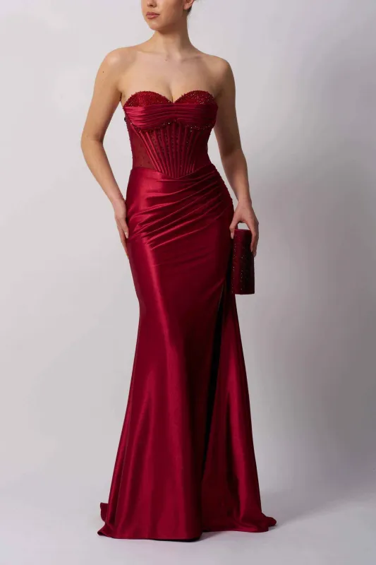 Mascara MC113423 Berry Beaded Bust Gown sold by Cargo