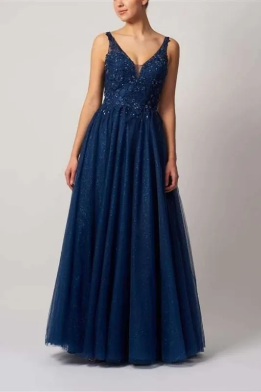 Navy Ball Gown Dress - Mascara MC11346 sold by Cargo