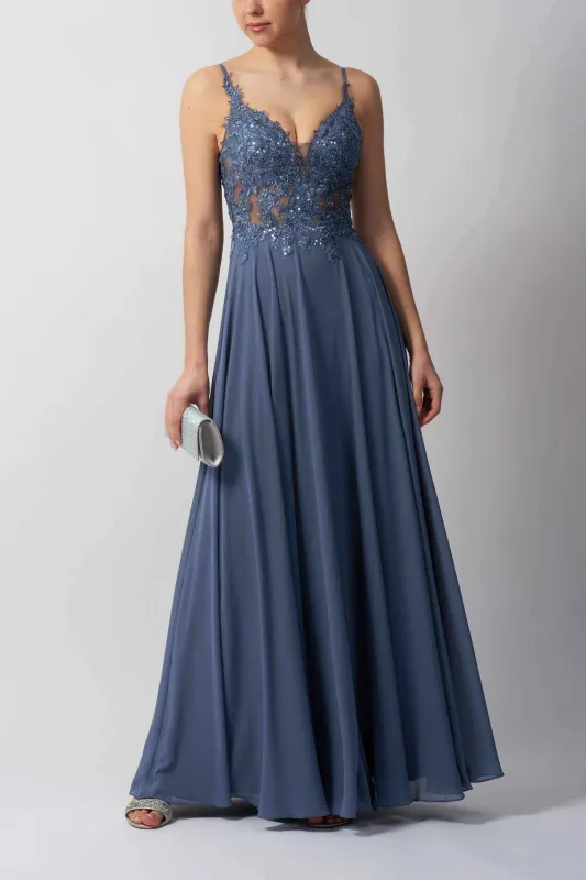 Mascara London MC19442 Blue Chiffon Bridesmaid Dress sold by Cargo