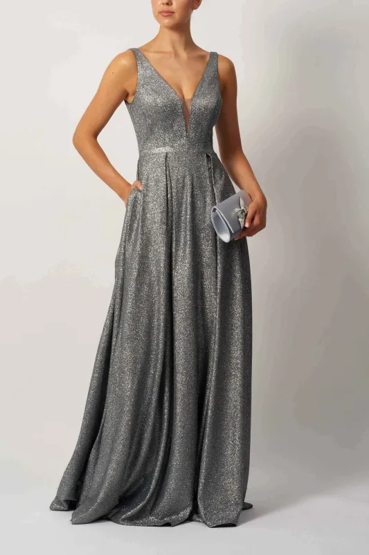 Mascara London MC113441 Sparkle Evening Anthracite Gown sold by Cargo