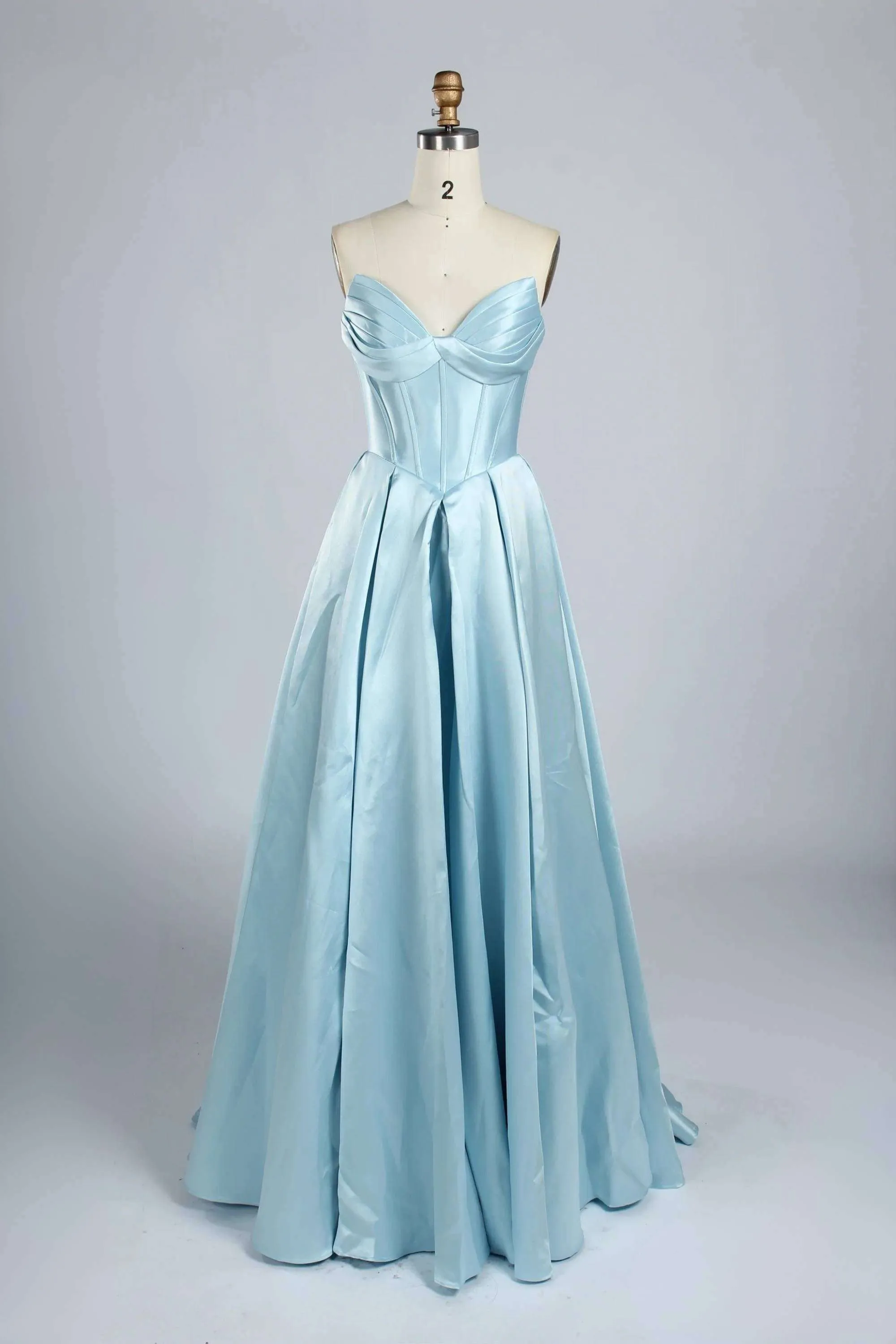 Jessica Stuart Light Blue Satin Phoebe Prom Gown sold by Cargo