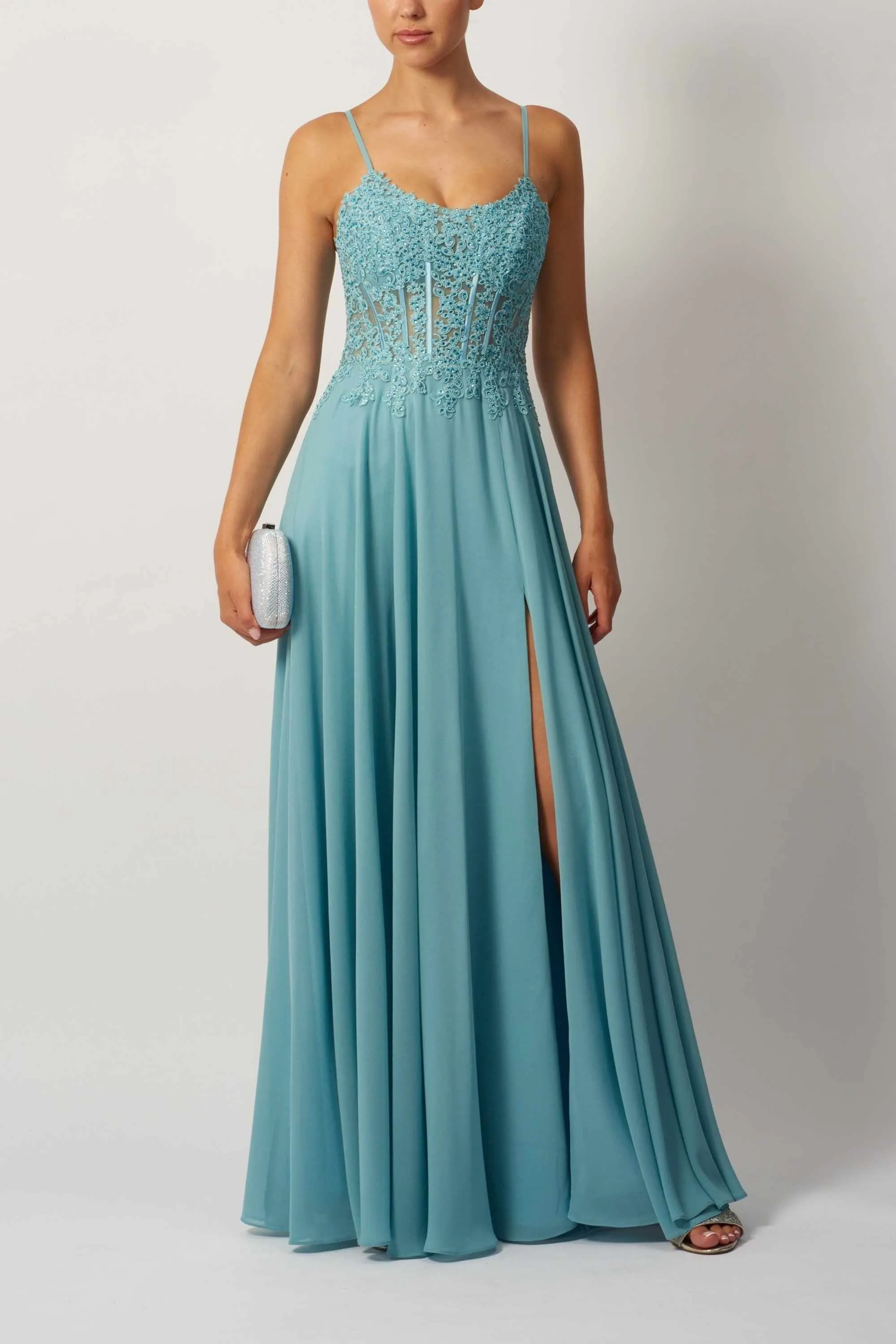 Mascara London MC119321 Chambray Chiffon Gown sold by Cargo