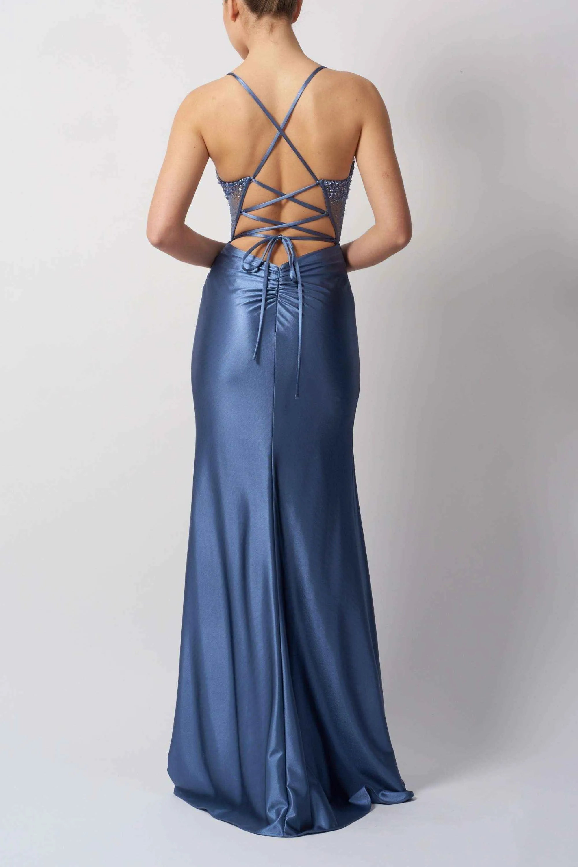 Mascara MC124424 Petrol Tie Back Prom Dress sold by Cargo product image thumbnail 2
