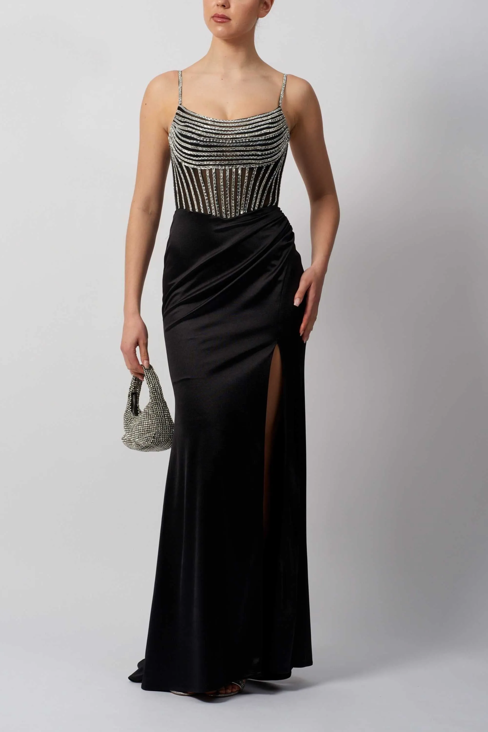 Mascara MC11445 Champagne Shiny Jersey Gown sold by Cargo product image thumbnail 3