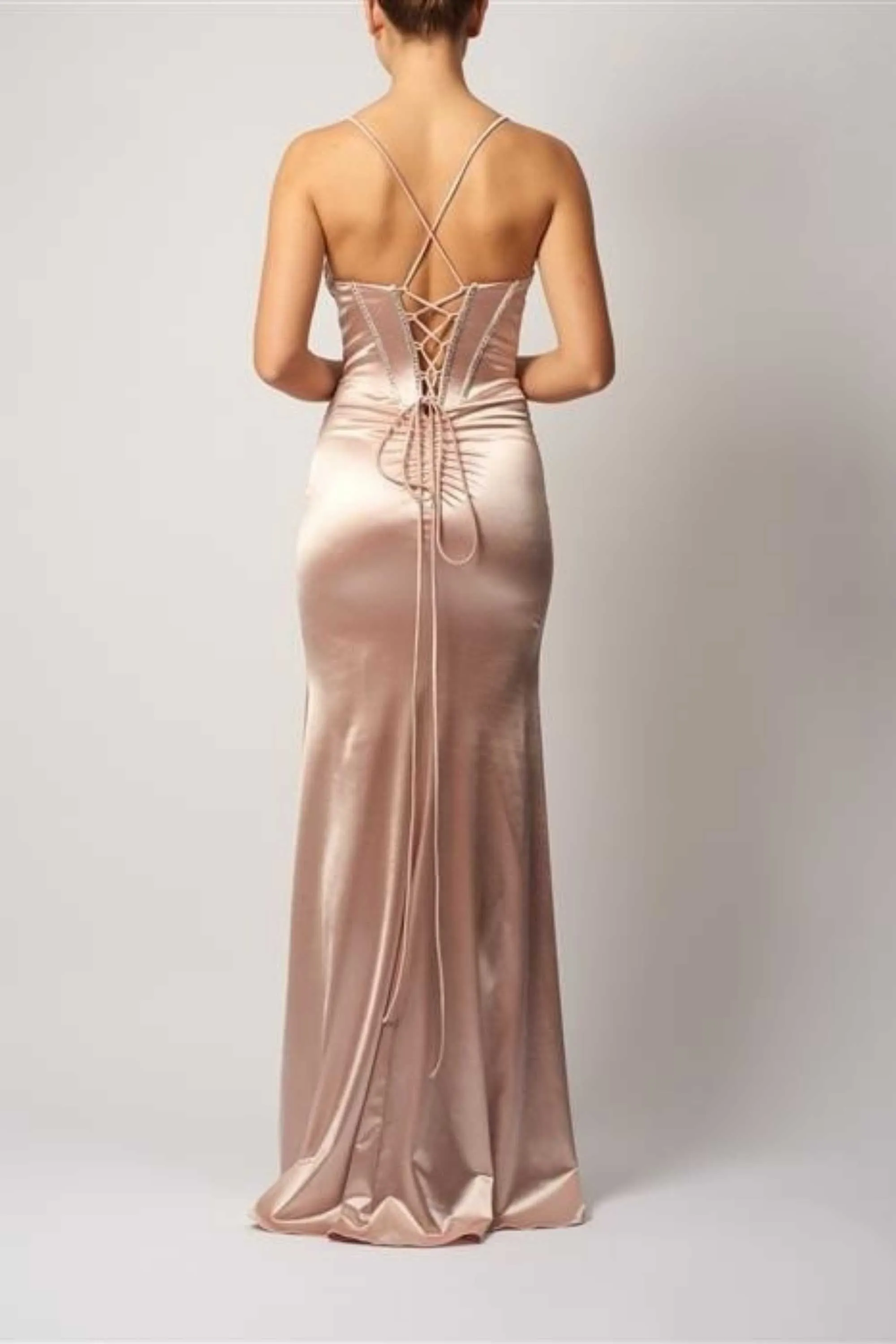 Mascara MC11442 Champagne Shiny Jersey Gown sold by Cargo product image thumbnail 2