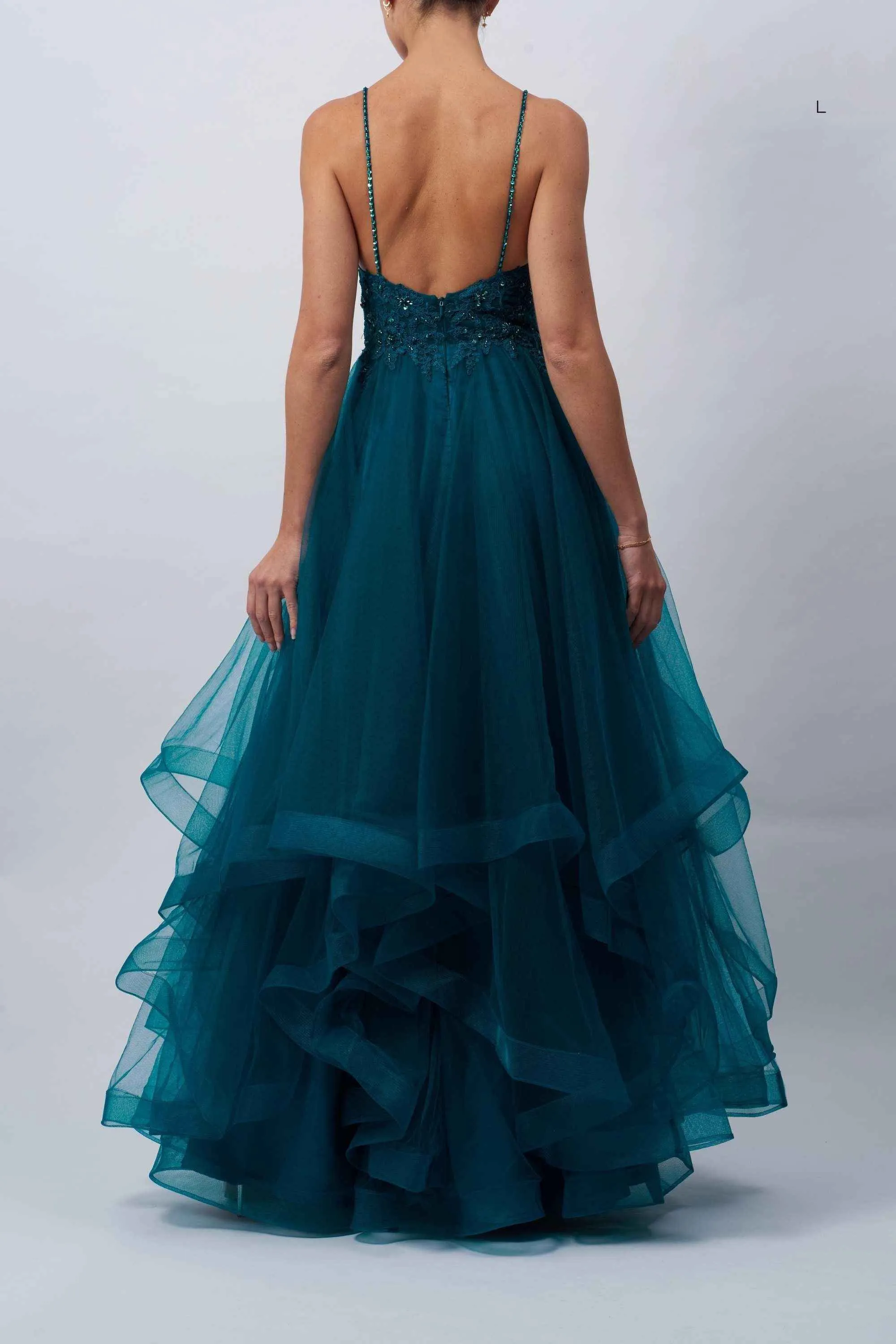 mascara-mc110117 Tiered Tulle Navy Ballgown sold by Cargo product image thumbnail 3