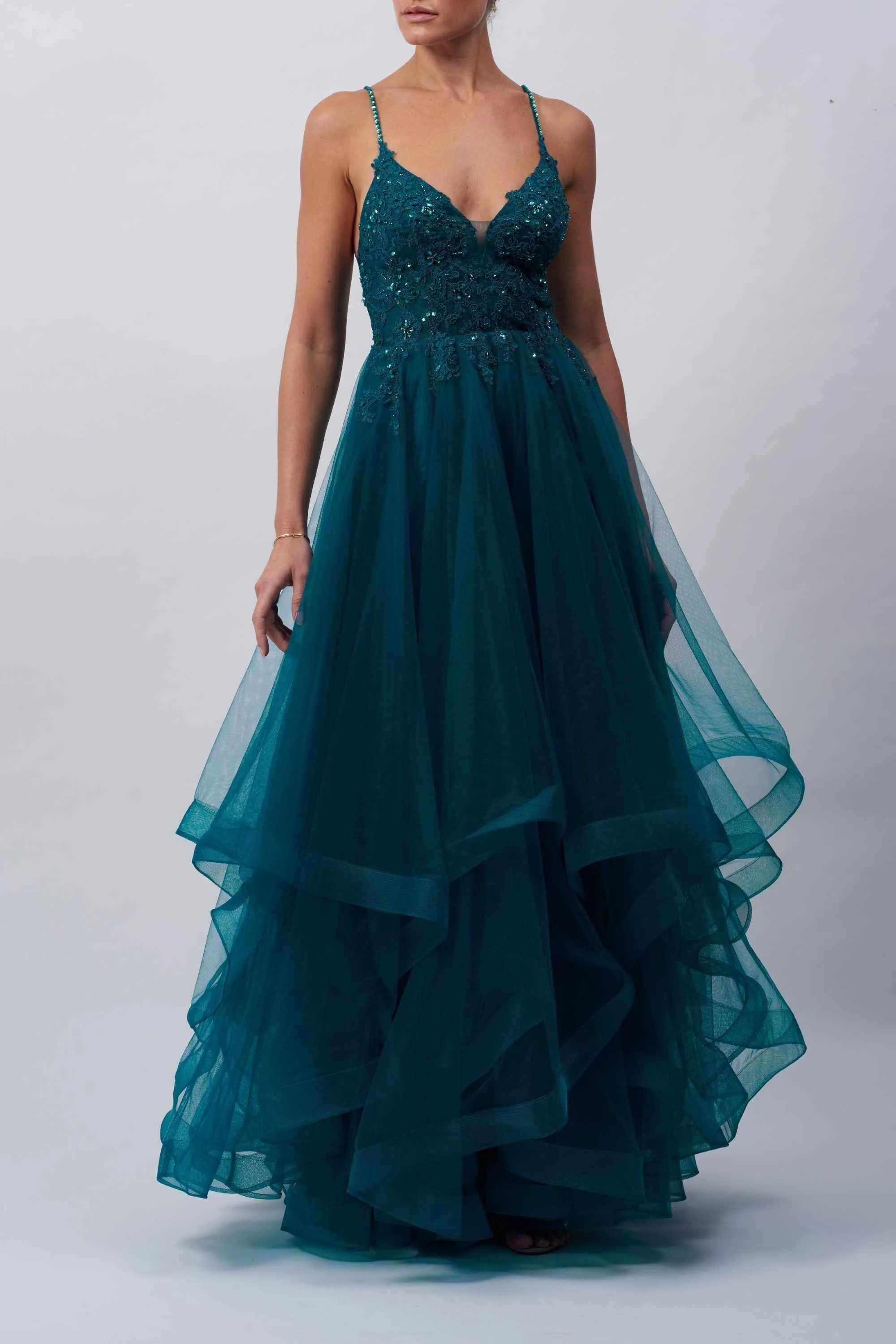 mascara-mc110117 Tiered Tulle Navy Ballgown sold by Cargo product image thumbnail 2