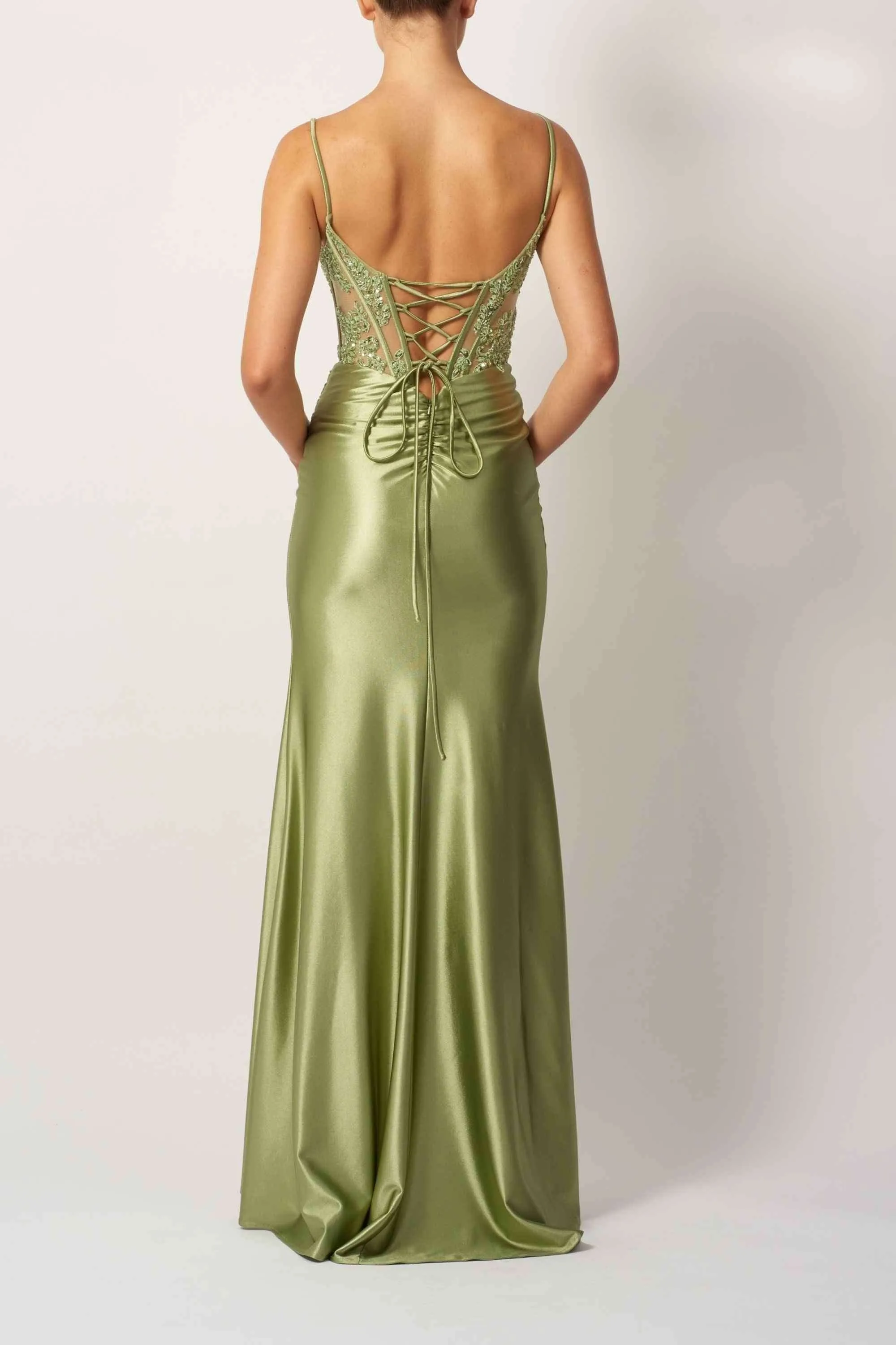 Mascara MC11521 Olive Corset Satin Prom Dress sold by Cargo product image thumbnail 2