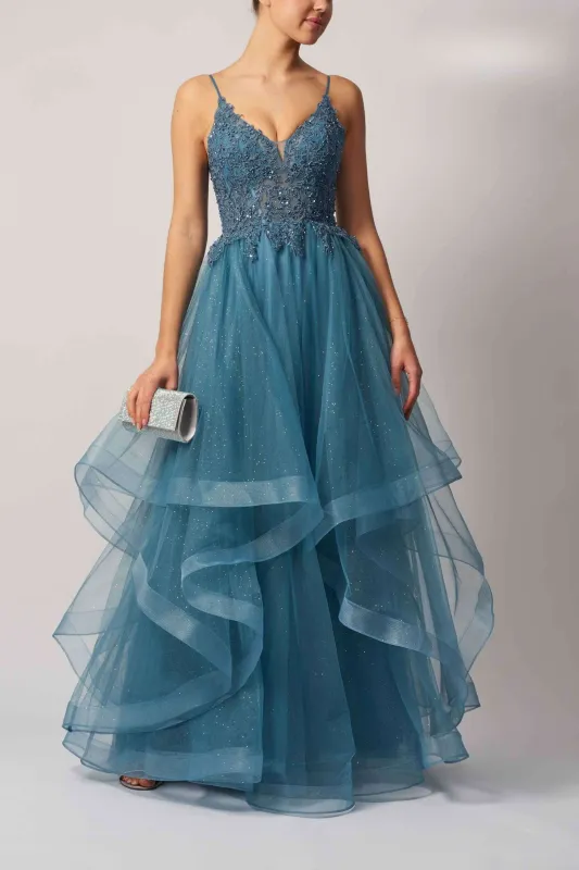 Mascara MC12345 Chambray Big Tulle Prom Dress made by Cargo