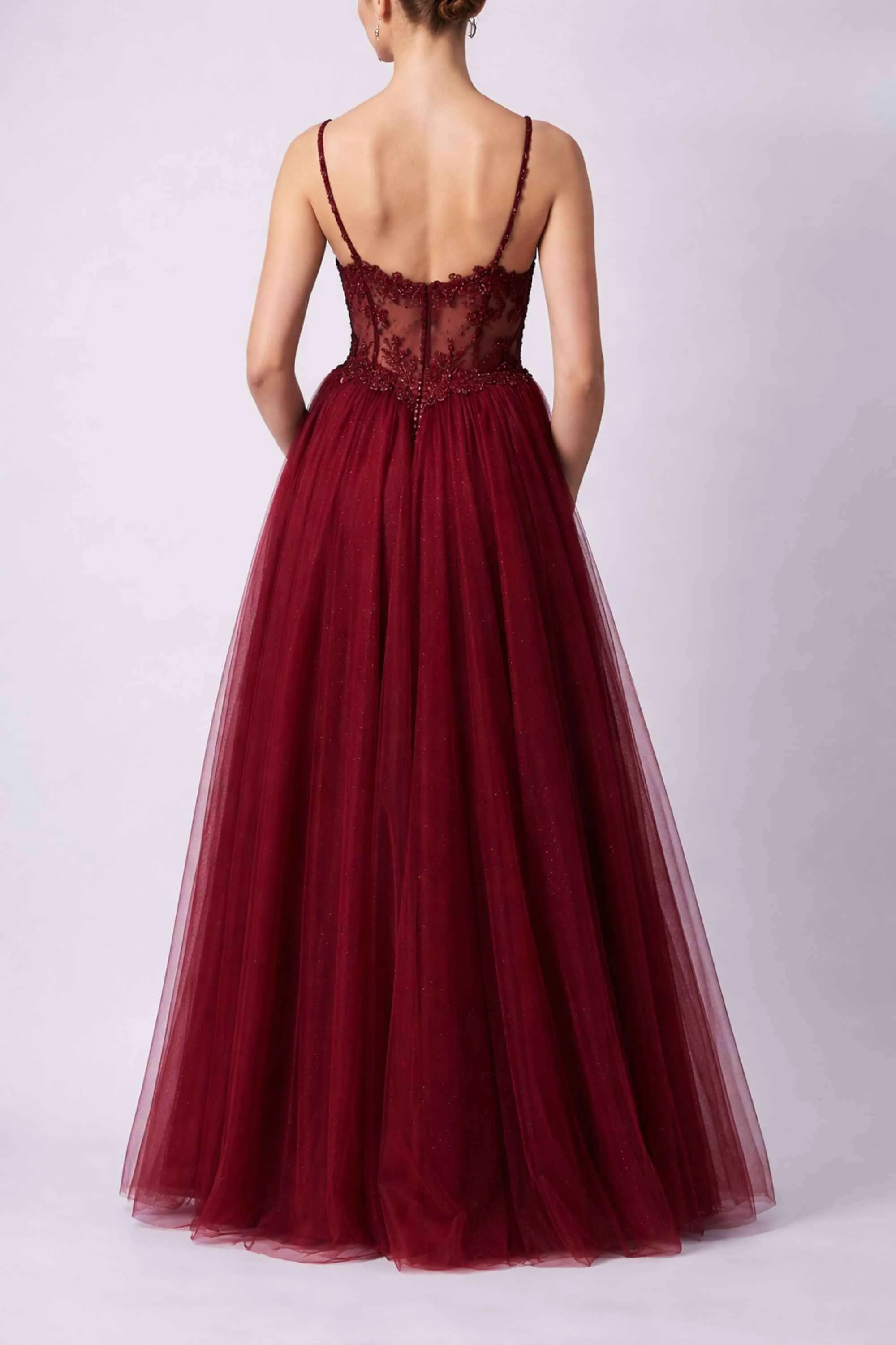 Mascara MC12349 Wine Tulle Prom Dress sold by Cargo product image thumbnail 2