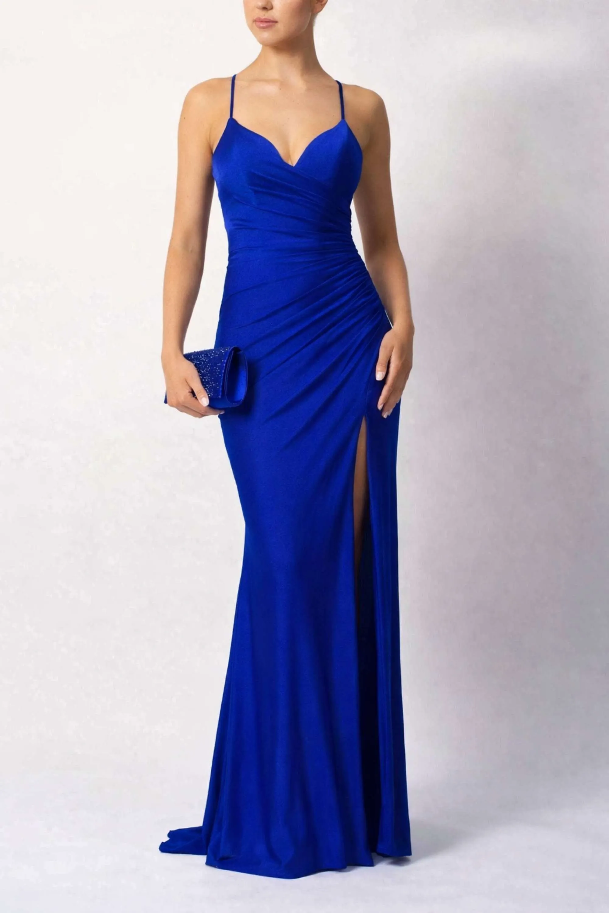 Mascara MC295114 Royal Blue Tie Back Gown sold by Cargo