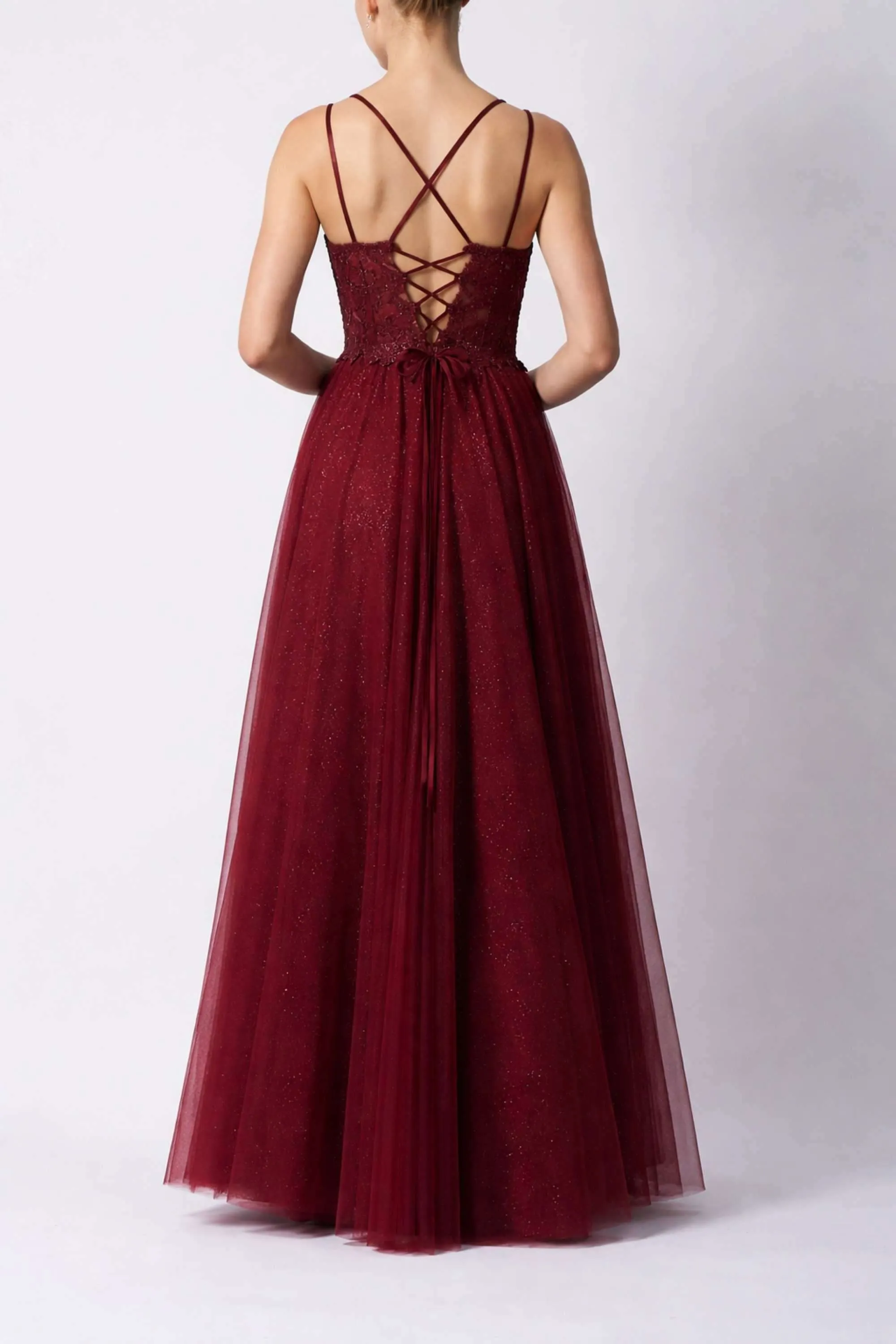 Mascara MC124431 Tie Back Tulle Wine Ballgown sold by Cargo product image thumbnail 2