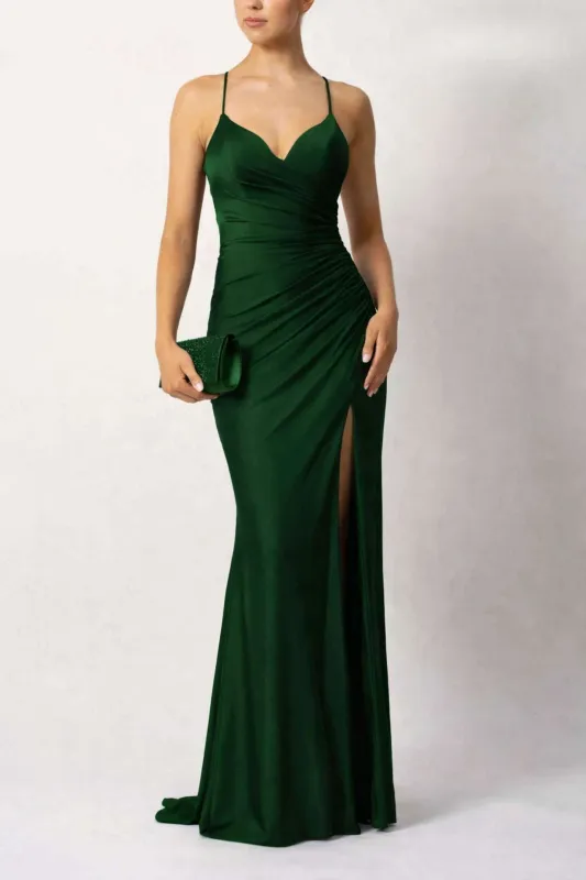 Mascara MC295114 Forest Green Tie Backpleat Jersey made by Cargo