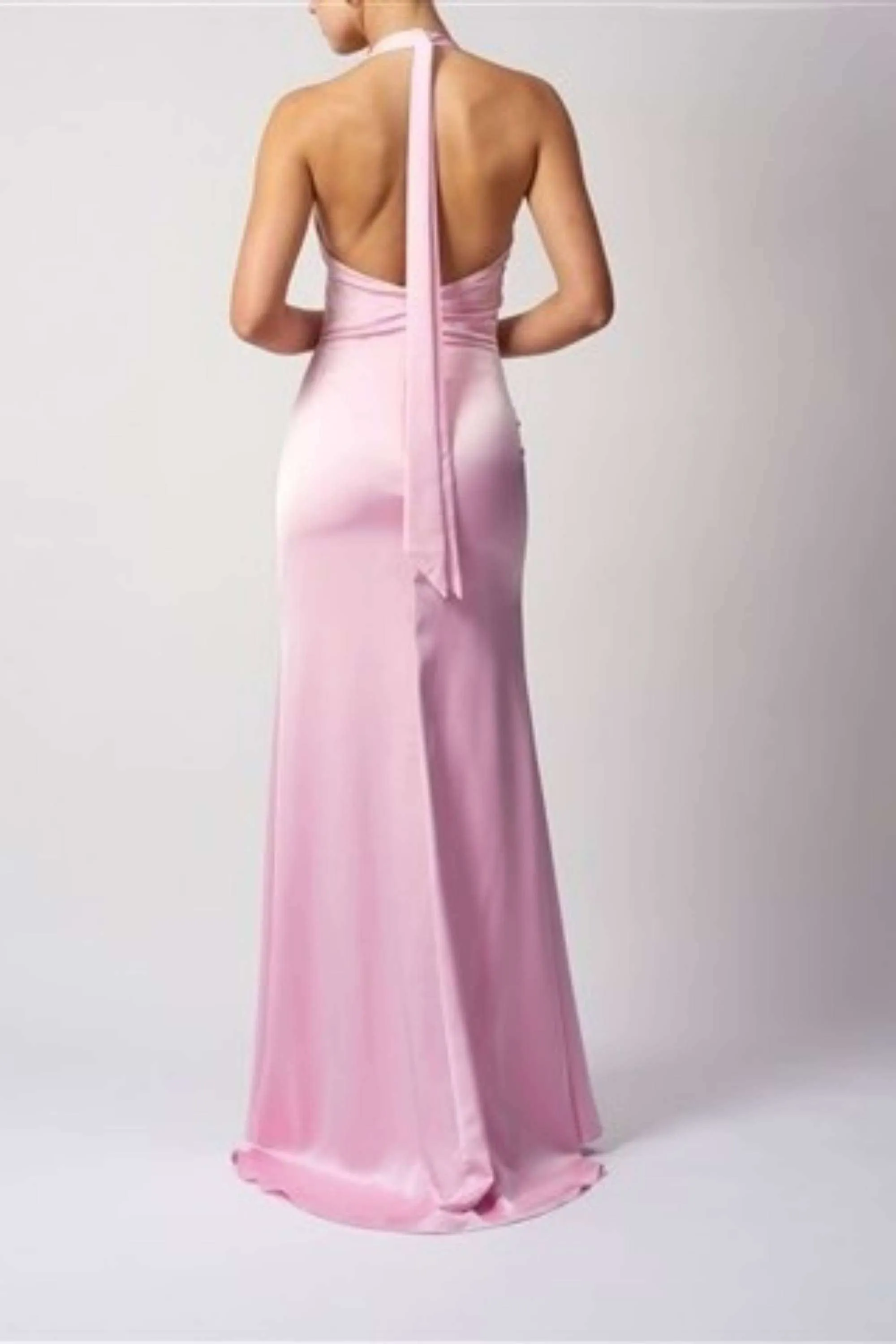Mascara MC19527 Pink Tie Back Satin Dress sold by Cargo product image thumbnail 2