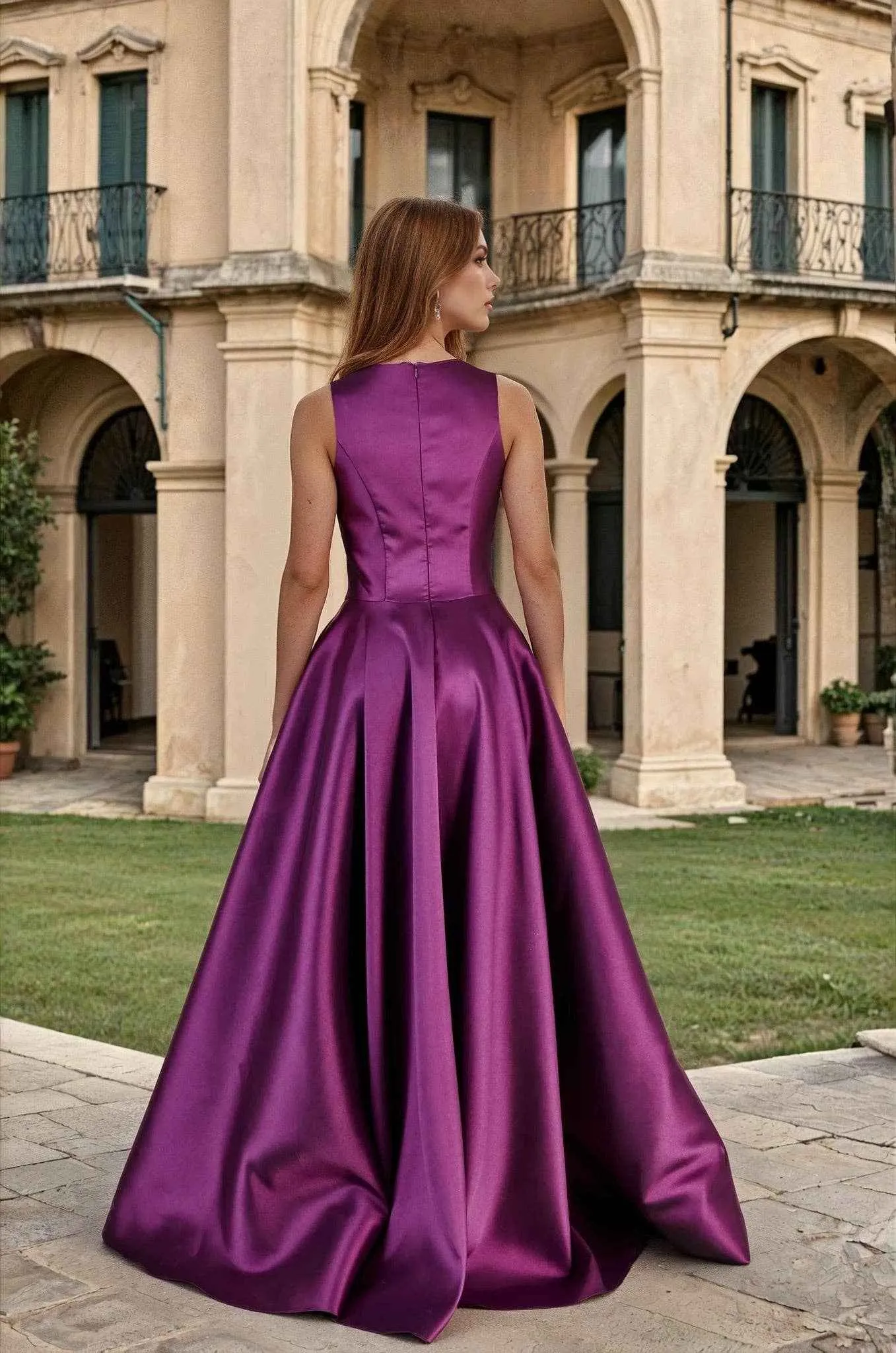 Long Formal Ball Gown with Statement Bow: Eggplant sold by Cargo product image thumbnail 2