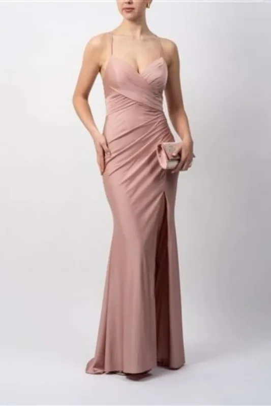 Mascara MC195113 Rose Cross Pleat Jersey Dress made by Cargo