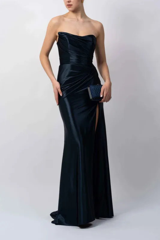 Mascara MC113531 Ink Cross Pleat Jersey Gown made by Cargo