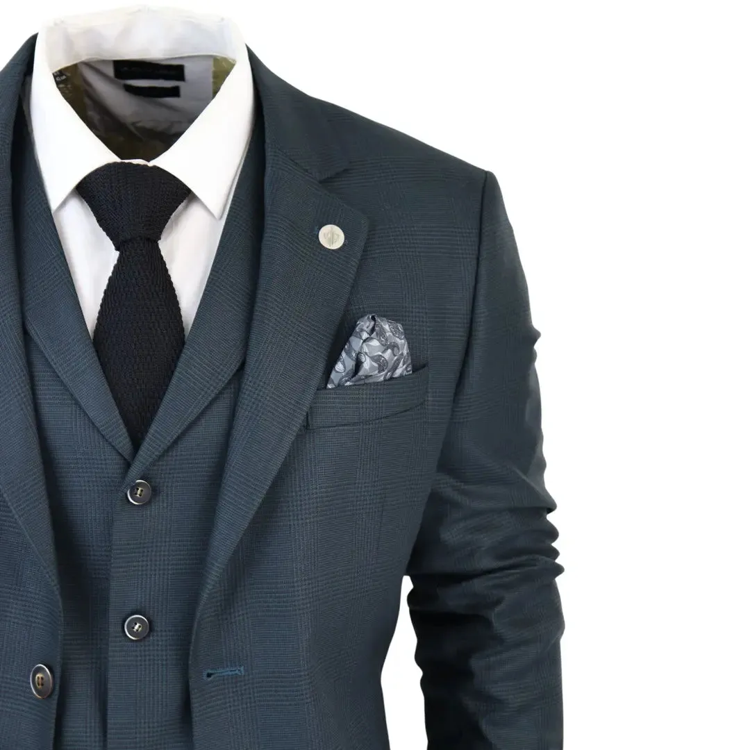 AK-07 - Men's 3 Piece Olive Check Suit sold by Cargo product image thumbnail 5