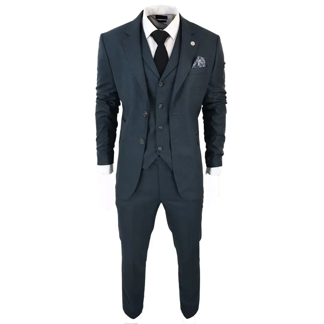 AK-07 - Men's 3 Piece Olive Check Suit sold by Cargo product image thumbnail 3