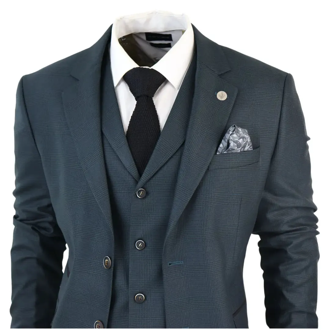 AK-07 - Men's 3 Piece Olive Check Suit sold by Cargo product image thumbnail 4