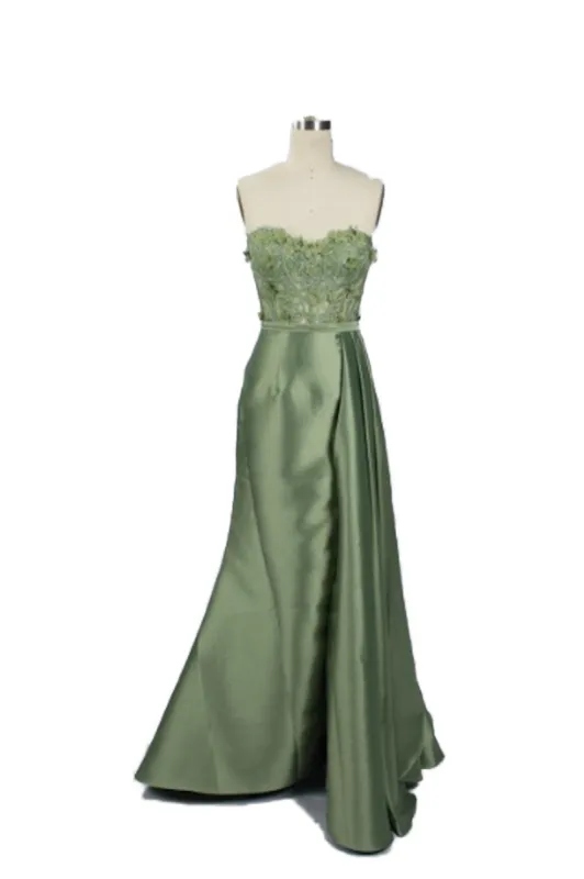 LUCIE - Sage Green Puffed Sleeved Mermaid Dress sold by Cargo