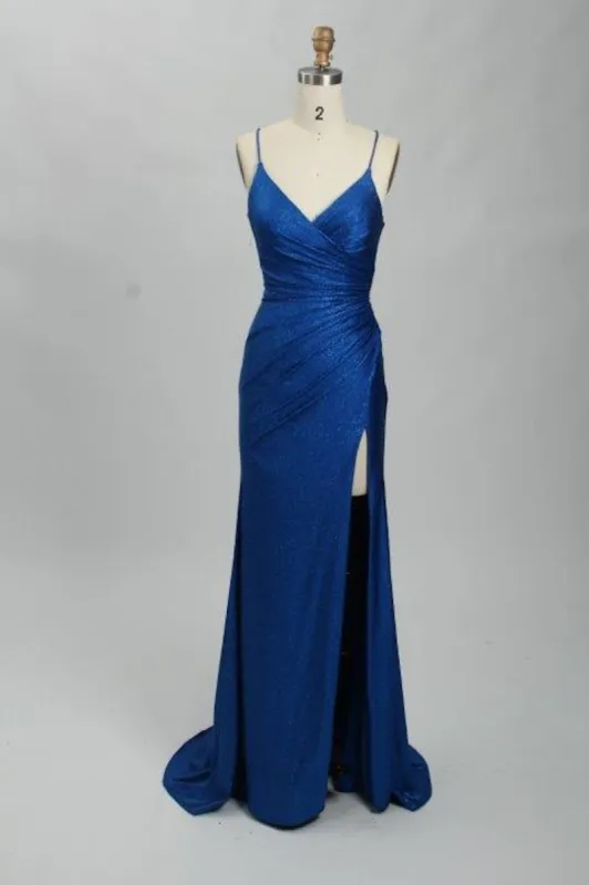 Mia - Royal Blue Fitted Glitter Dress - Jessica Stuart sold by Cargo