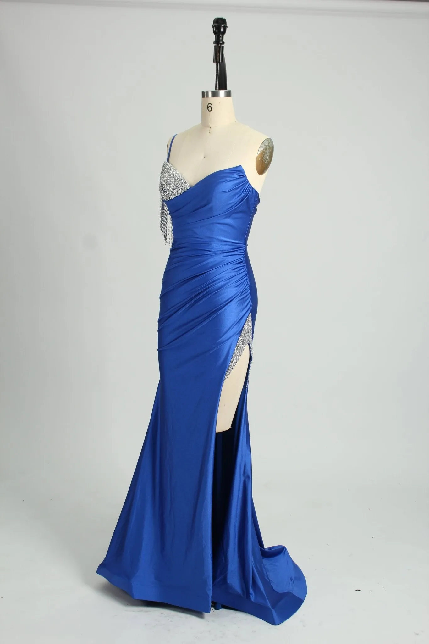 Kendal - Royal Blue Jewelled Satin Corset Evening Dress sold by Cargo product image thumbnail 2