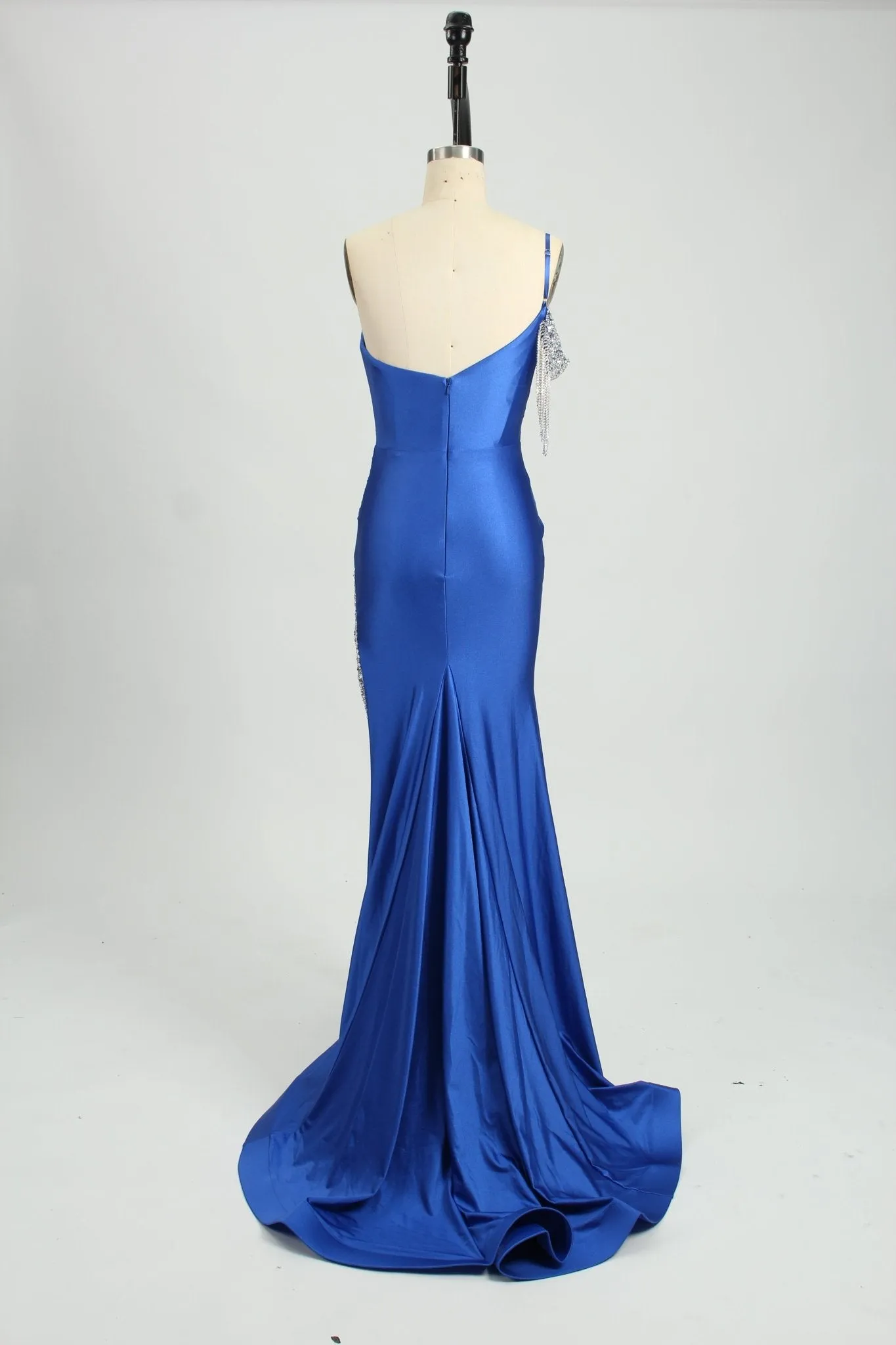 Kendal - Royal Blue Jewelled Satin Corset Evening Dress sold by Cargo product image thumbnail 3