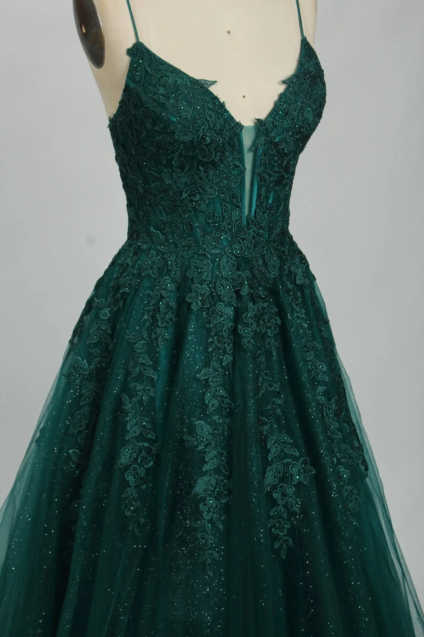 Joy Green Floral Applique Tulle Ballgown sold by Cargo product image thumbnail 3