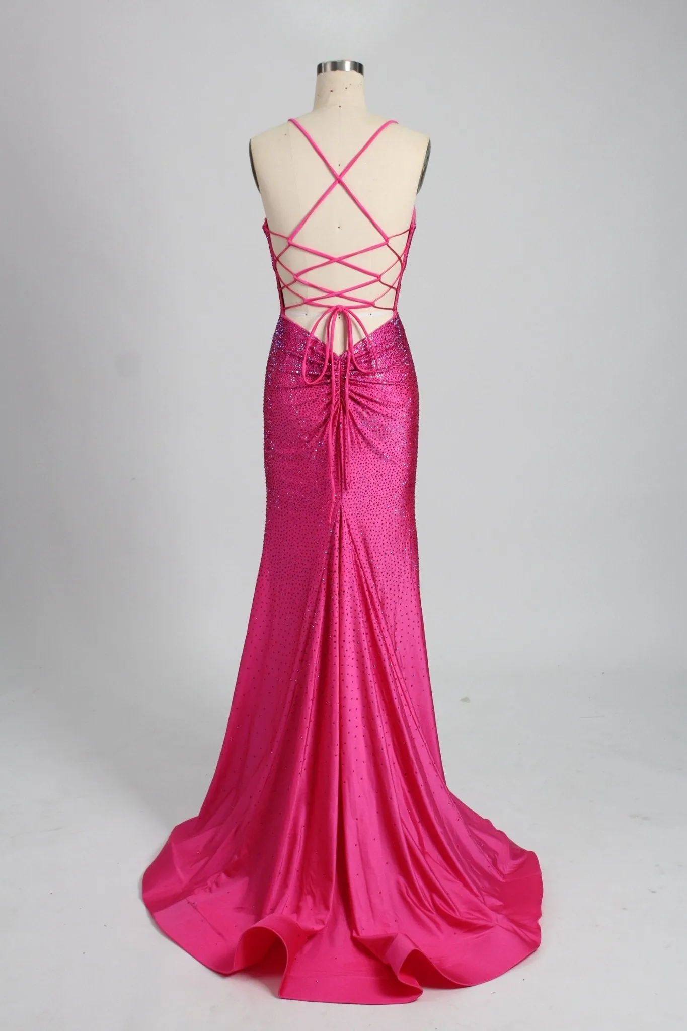 Poppy Hot Pink Rhinestone Long Prom Dress sold by Cargo product image thumbnail 3