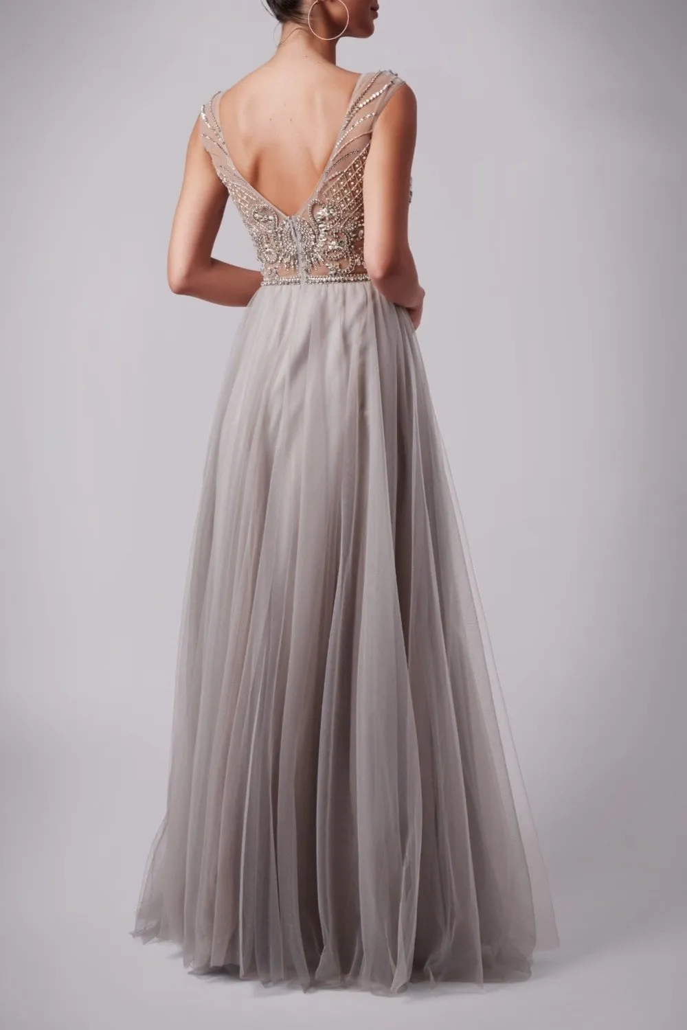 Silver V neck beaded top dress Mascara MC165090 sold by Cargo product image thumbnail 2