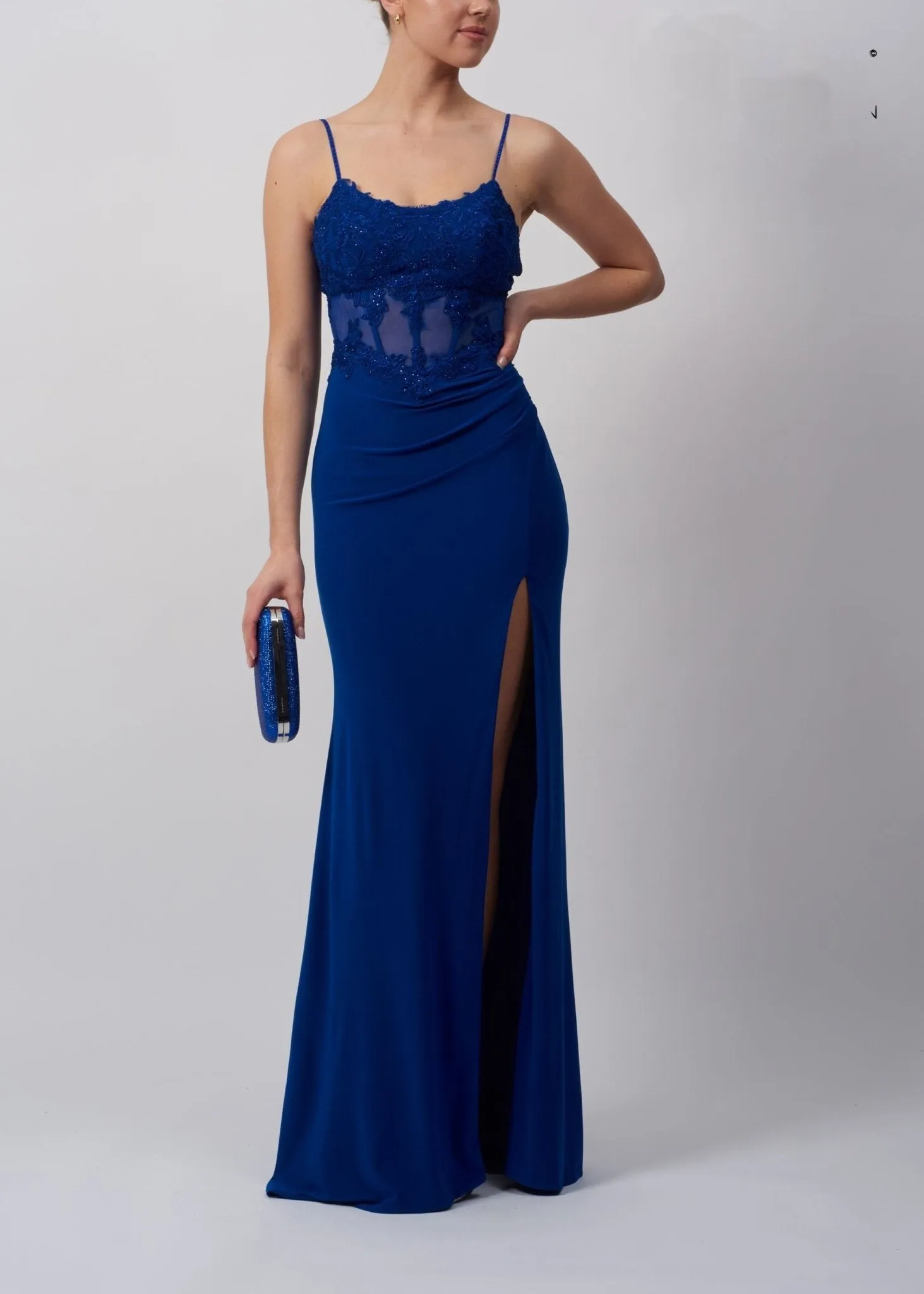 Royal Blue Mascara MC193212 Jersey Corset Dress sold by Cargo