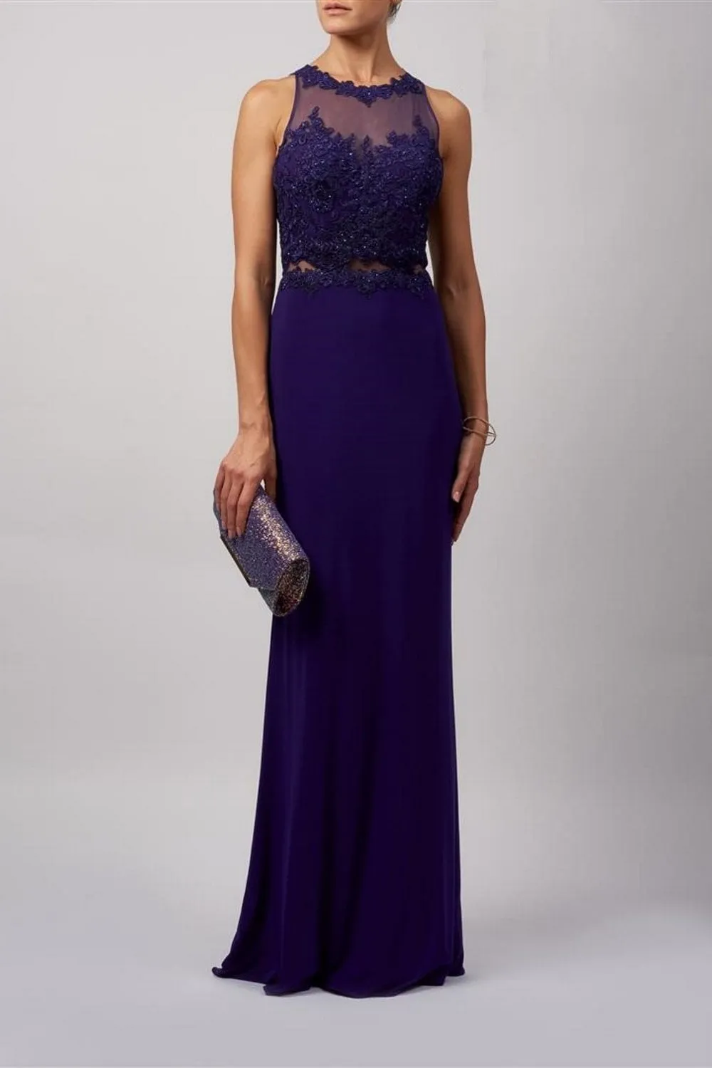 Navy Blue Lace Embellished, Open back Dress MC1612059 sold by Cargo product image thumbnail 3
