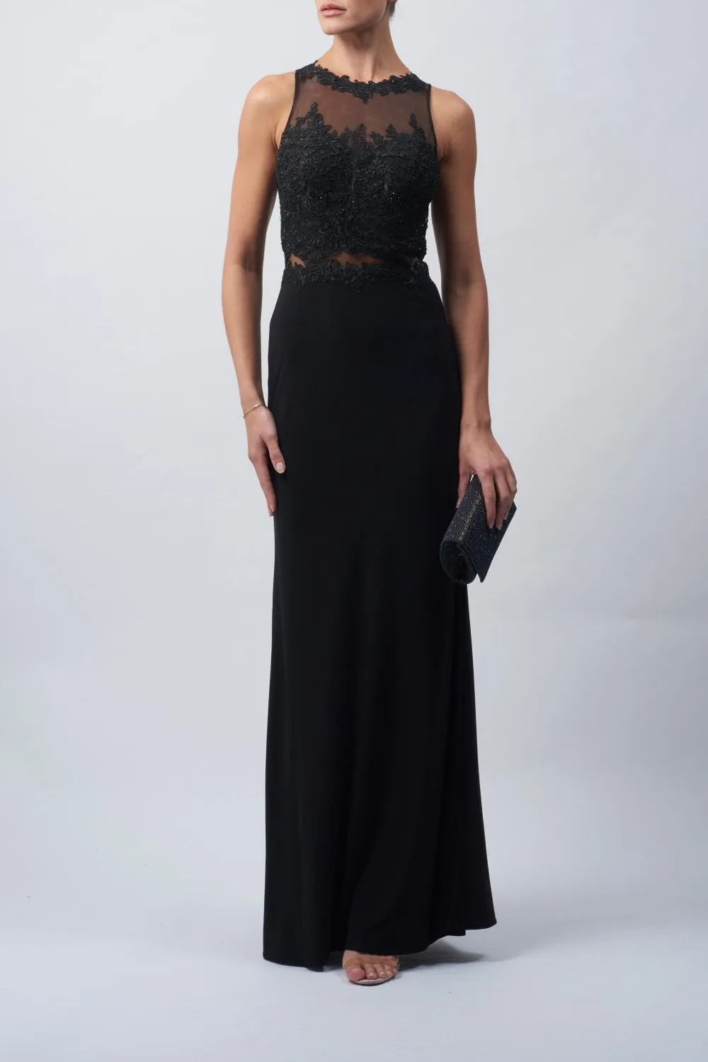 Navy Blue Lace Embellished, Open back Dress MC1612059 sold by Cargo