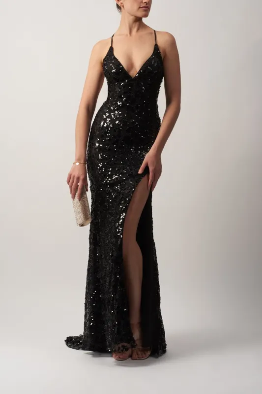 Black MC1825012 Sequins Low Back Strap sold by Cargo