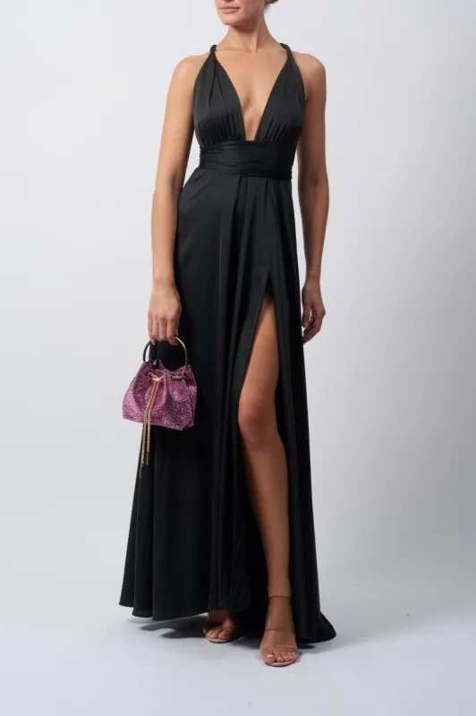 Black Wrap/Tie dress MC221034 sold by Cargo