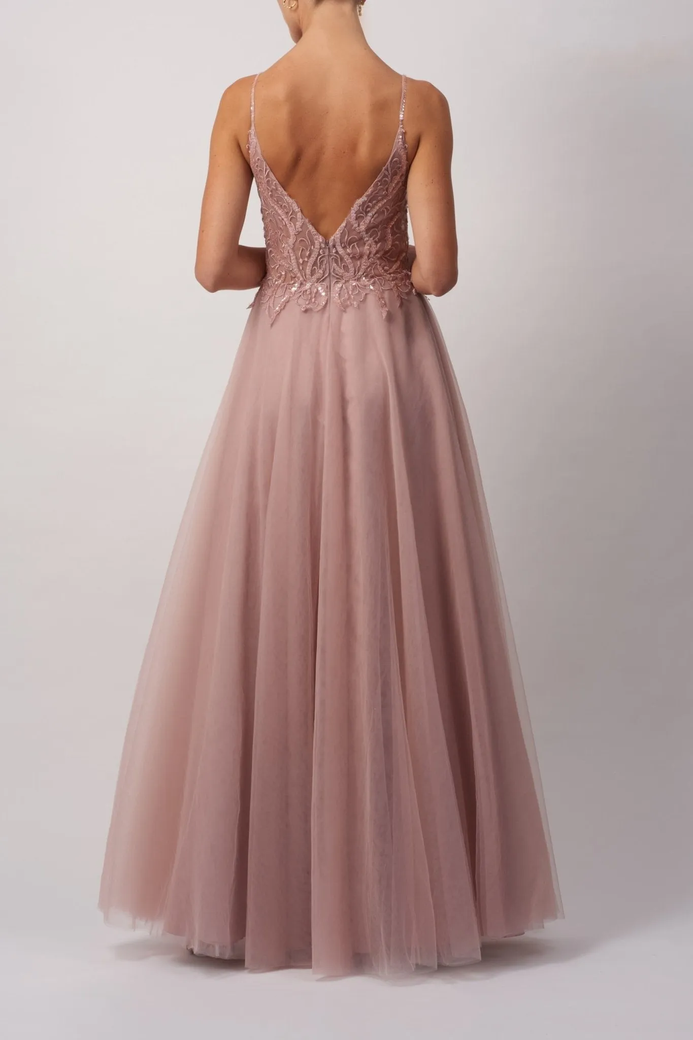 Mauve Lace Tulle Net Prom Ballgown MC12104 sold by Cargo product image thumbnail 2