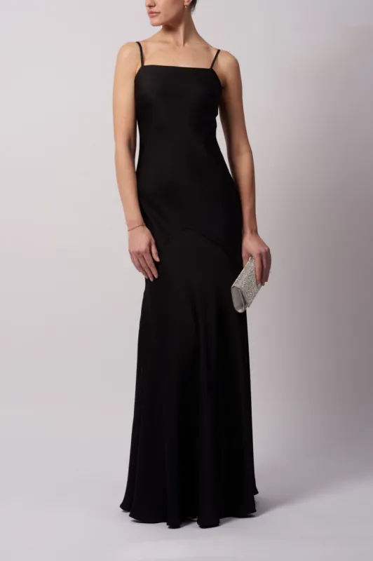 Black Slick Satin Dress MC191022 sold by Cargo