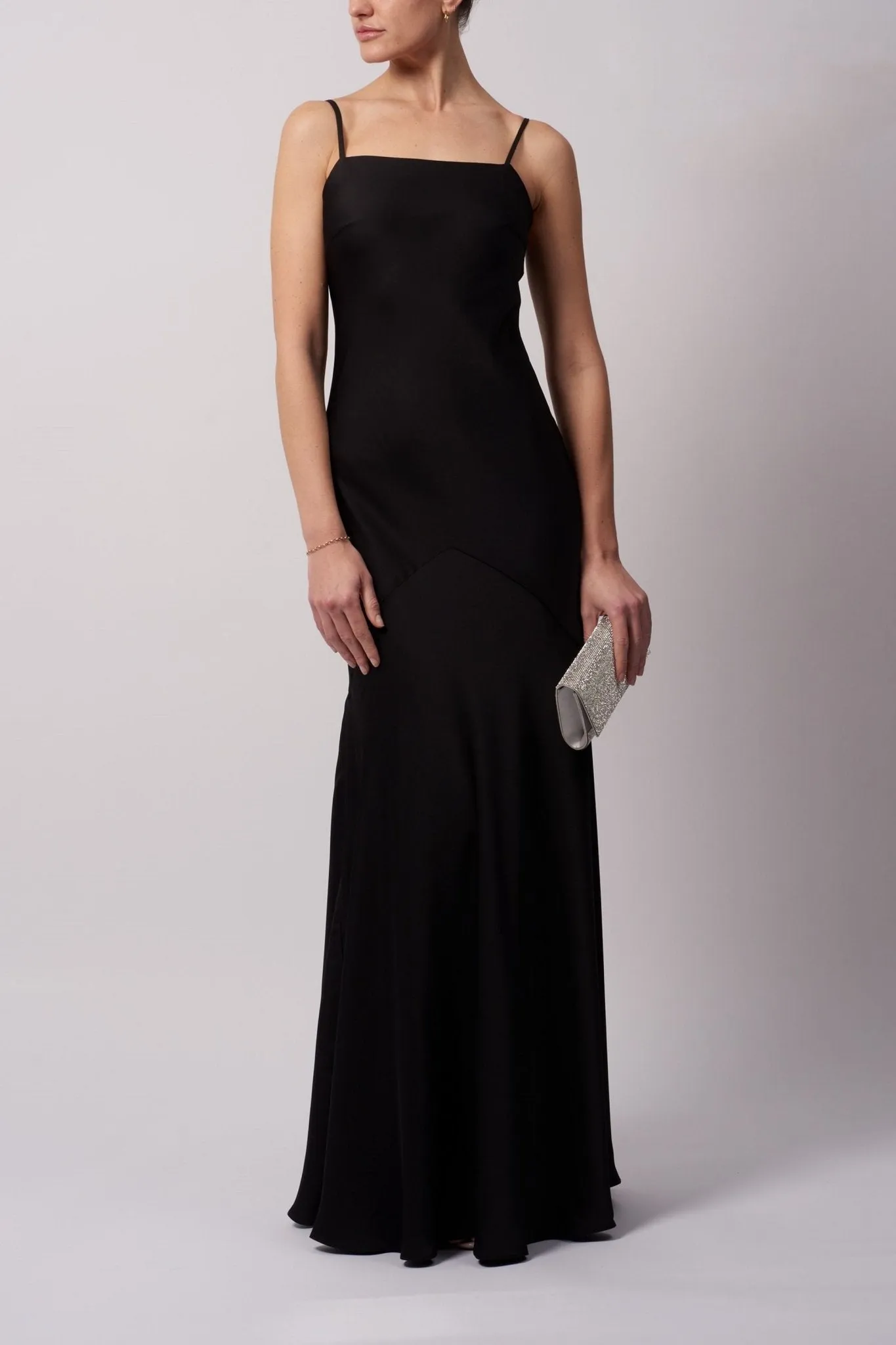 Black Slick Satin Dress MC191022 sold by Cargo