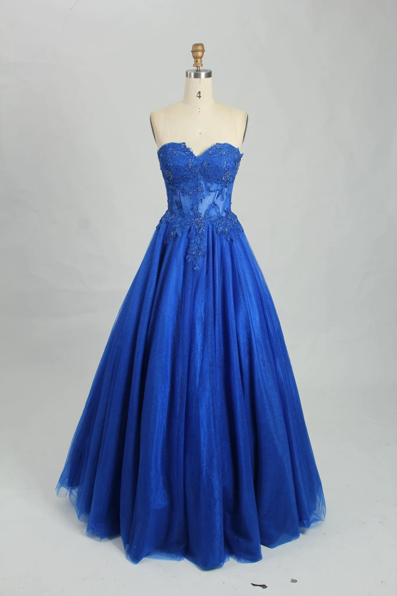 Leah Royal Blue Sweetheart Corset Ballgown sold by Cargo
