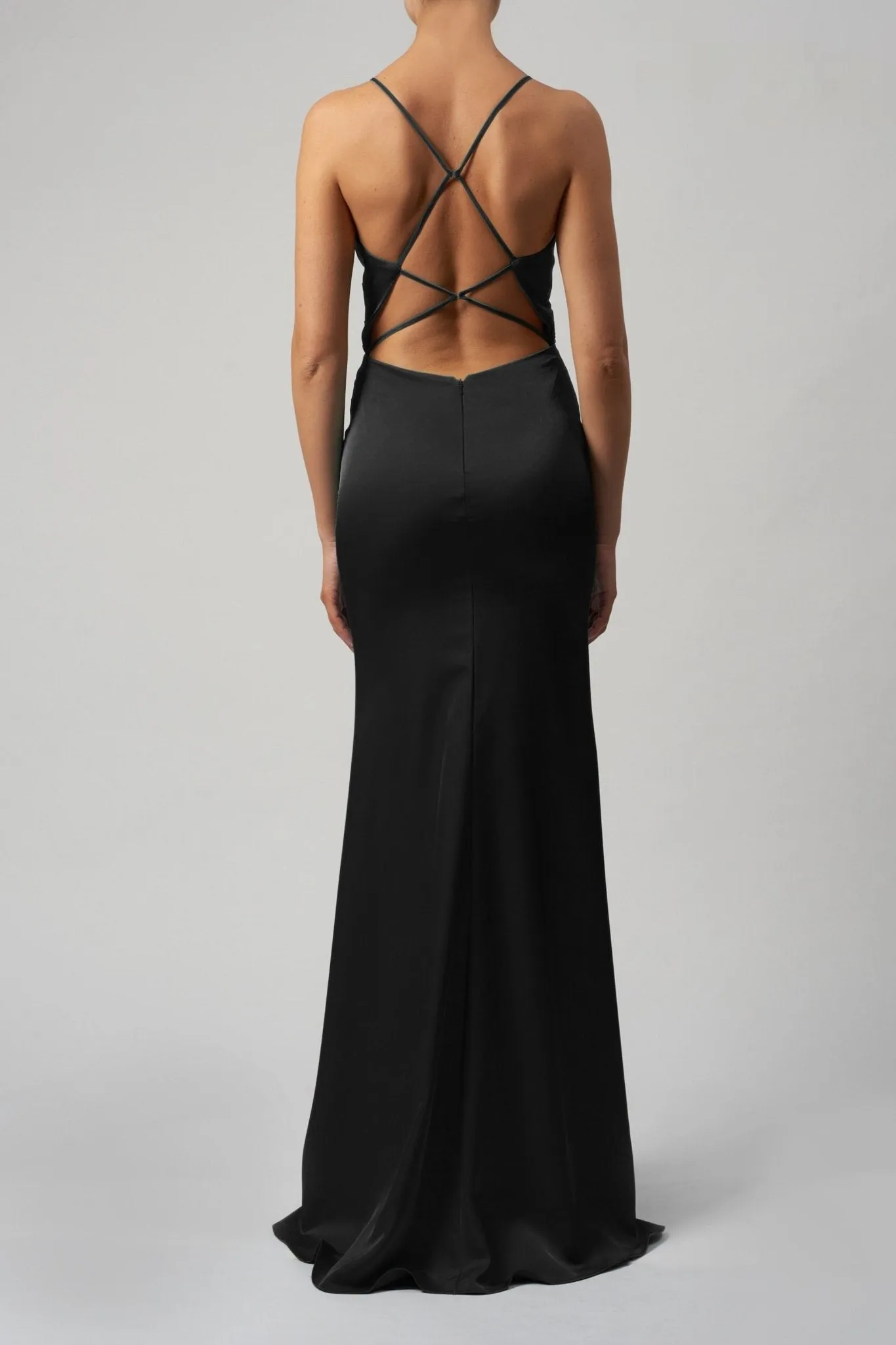 Black Satin Strap Back Dress Mascara MC191014 sold by Cargo product image thumbnail 2