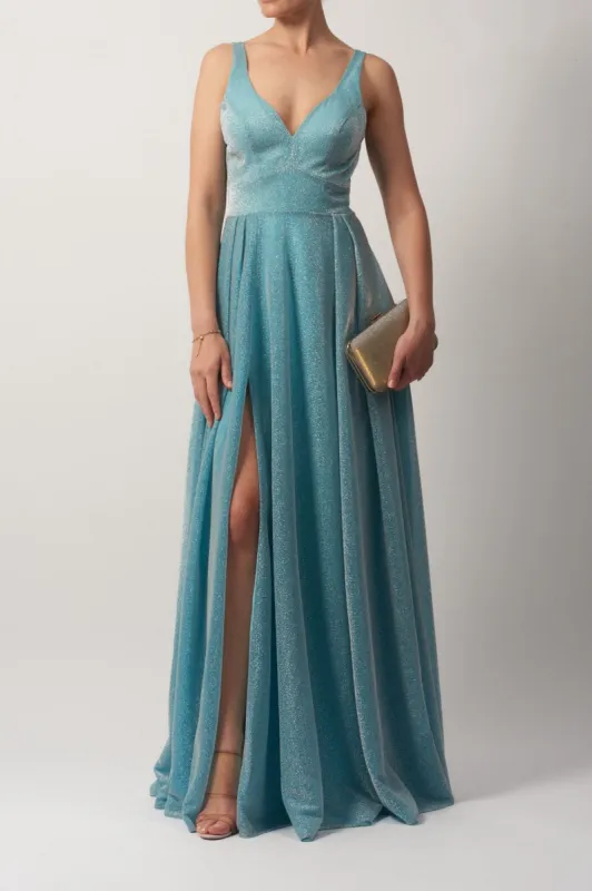 Aqua Mascara Sparkle V Neck Dress MC182506 sold by Cargo