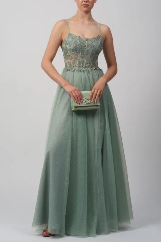 Mascara MC12312 Corset Tulle Prom Dress Navy sold by Cargo