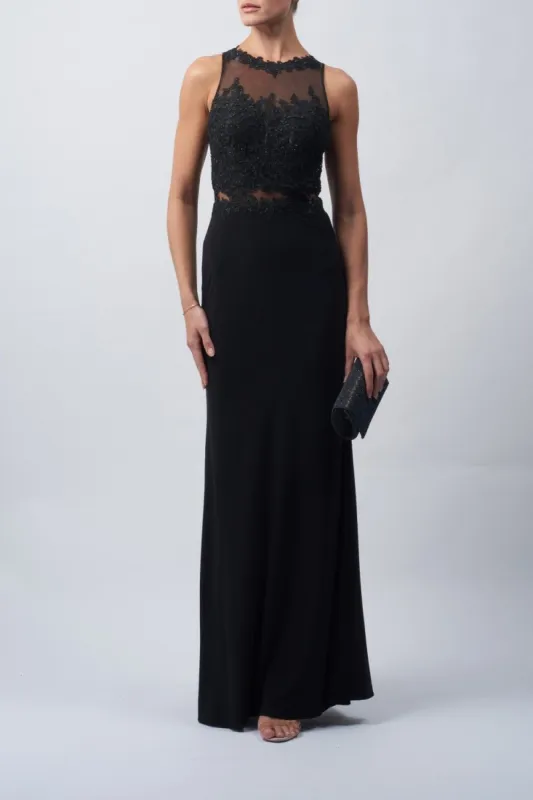 Navy Blue Lace Embellished, Open back Dress MC1612059 sold by Cargo