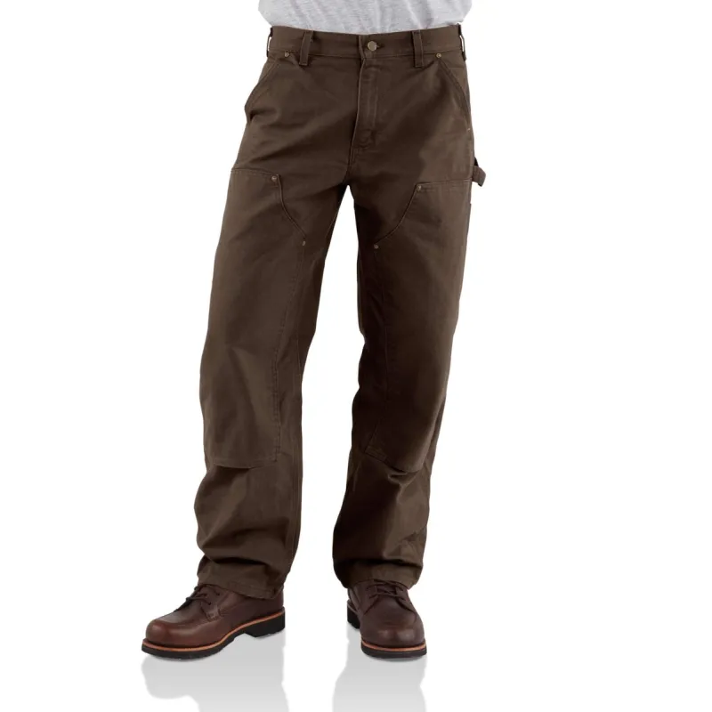Straightgeschnittene Arbeitshose im Double-Front-Design aus gewaschenem Duck-Material mit Loose Fit made by Carhartt